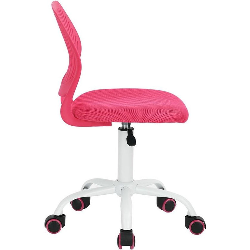 Verstelbare bureaustoel - bureaustoel, computerstoel, stoffen zitting, bureaustoel, draaistoel, zonder armen - Roze