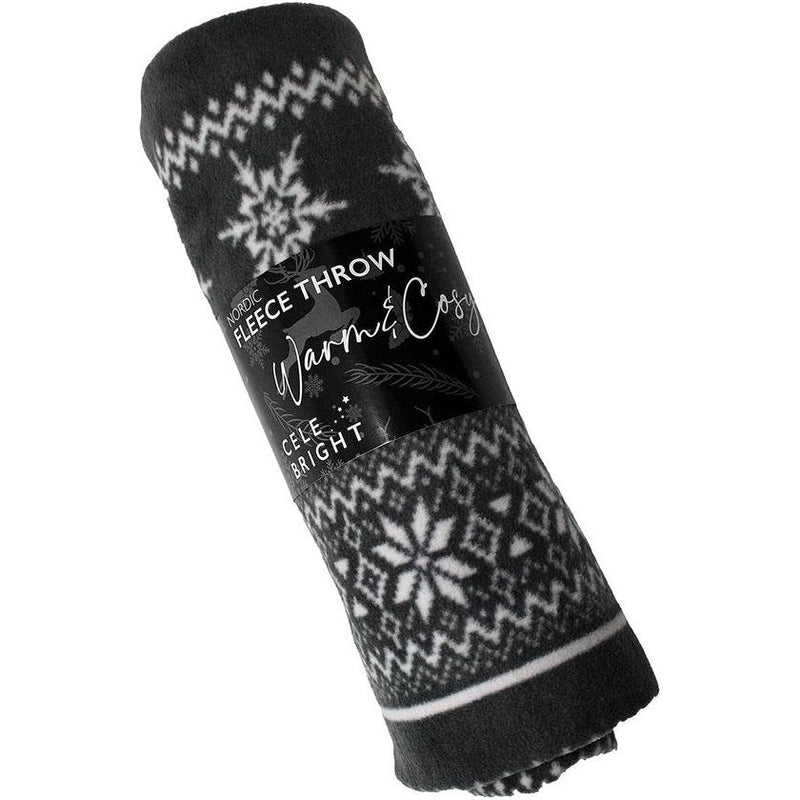 Kerst Fleece Gooi Grote 50" x 60" Pluizige Microvezel Deken Gooi voor Bed Slaapbank Pluche Gezellige Winter Warmer Scandi Nordic Grijs