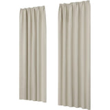 Verduisteringsgordijn, ondoorzichtig, thermogordijn met plooiband, 290 x 140 cm (hoogte x breedte), crème, set van 2