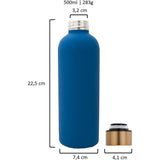 Roestvrijstalen drinkfles, 500 ml, thermosfles, 0,5 l, voor kantoor, lekvrije waterfles voor koolzuur, thermoskan onderweg, isoleerfles, thee, koffie, fles bruiswater