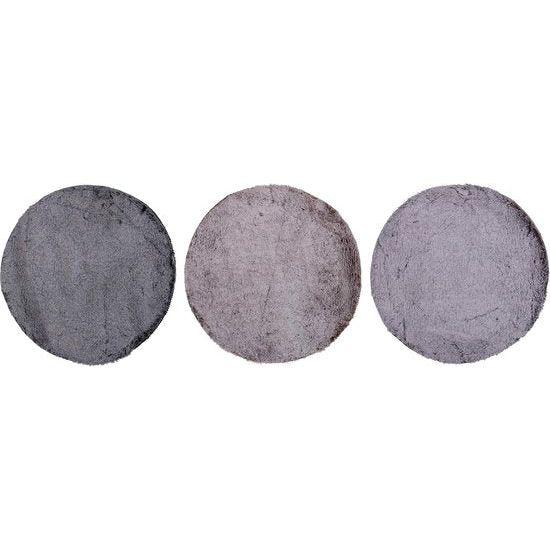 Kunstbont tapijt rond, ongeveer 38 cm, zitkussen met kunstbont look, knuffelbont stoelkussen, zwart.