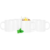 Koffiebeker wit met handvat, keramische mok set van 6 stuks, 300 ml