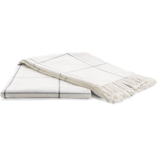 Arus - Knuffeldeken, woondeken, sprei, plaid, reisdeken, WHITE BLOCK, 100% polyacryl , 150 x 200 cm