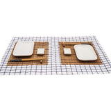 Sushi-set, 10 stuks, 2 x sushi-borden, 2 x dip-kommen, 2 x bamboe sushi-rolmatten, 2 x bamboe stokjes resten, 2 stokjes - mooi gepresenteerd in een geschenkdoos