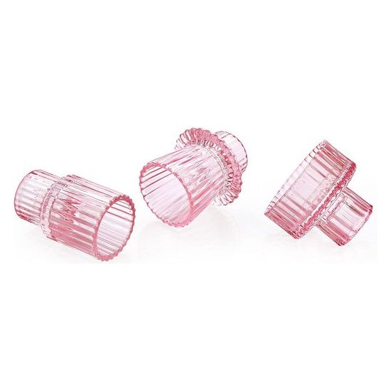 glazen kandelaars voor kerk, bruiloft, verjaardag, feest, diner, cadeau, kaarsenhouder 6 stuks voor theelicht/conische kaars, 2-in-1 theelichthouder