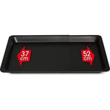 Uitschuifbare bakplaat / zwarte universele ovenplaat van hoogstaand staal / dubbele antiaanbaklaag / ovenplaat verstelbaar van 37-52 cm