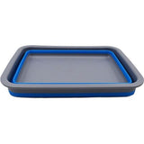 Foldable tub of 7 liters, foldable dishpan, portable sink, space-saving plastic sink (gray/blue, 1)