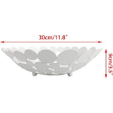 Ronde witte fruitschaal van ijzer moderne fruitmand broodmand decoratieve schaal opslag voor brood fruit groenten in keuken woonkamer eettafel diameter 30 cm
