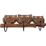 Houten Uilvormige Sleutelhouder Muur Decoratieve Hanger met Haken voor Jas Handdoek Hoed Kleding - Woondecoratie Keuken Kantoor Boerderij Geschenken Hal (38