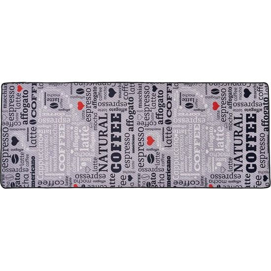 Keukentapijt, antislip keukenloper, grijs, wasbaar keukentapijt, hal, koffiemacchiato design (grijs, 80 x 200 cm)