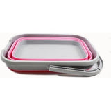 Foldable rectangular, convenient bucket, 12 liters, 1, gray/pink