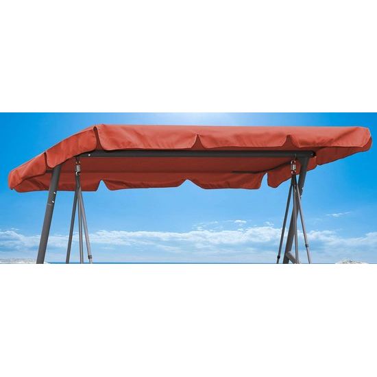 Schommelbank dakbekleding 200 x 145 cm rood oranje waterdicht | universeel vervangend dak tuinschommel 3-zits | UV 50 schommel dak vervanging overtrek