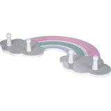 Amelie Regenboog Garderobe voor baby's en kleine kinderen, van hout, hoogwaardige garderobe met 4 haken, eenvoudig design en subtiele kleuren, voor de hal of de kinderkamer,