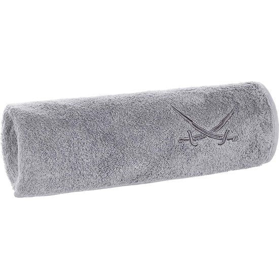 Douchehanddoek 70x140 cm 100% katoen met geborduurd sabellogo badhanddoek handdoek zilver enkel