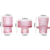 glazen kandelaars voor kerk, bruiloft, verjaardag, feest, diner, cadeau, kaarsenhouder 6 stuks voor theelicht/conische kaars, 2-in-1 theelichthouder