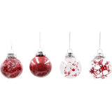 24 stuks kerstballen, rood, kerstballen, boomversiering, heldere kerstballen van kunststof, voor vakantie, bruiloft, kerstdecoratie, boomversiering (60 mm)