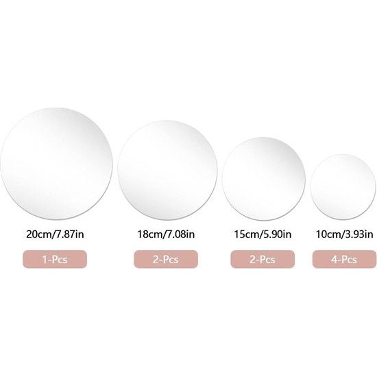 Spiegelstickers, ronde spiegeltegels, tegelspiegel, zelfklevend, zelfklevend, wanddecoratie, kleine wandspiegel, acryl spiegel, muursticker voor badkamer, keuken, woonkamer, 9 stuks