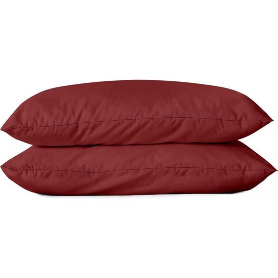 Bio Renforce Stone-Washed 100% katoen - moderne used-look linnenlook (rood, kussenslopen 2x 80x80