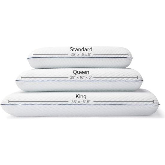 Ventilated Gel Memory Foam Pillow - Washable Cover - Standard Size