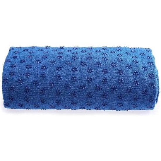 Yoga handdoek antislip - microvezel yogahanddoek sneldrogend - yoga handdoek antislip ideaal voor mat, hot yoga, 183 x 61 cm, blauw - draagbare opvouwbare yogamat handdoek