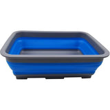 Foldable tub of 7 liters, foldable dishpan, portable sink, space-saving plastic sink (gray/blue, 1)