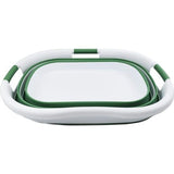 Opvouwbare wasmand van kunststof, 40 l, foldable pop-up-bewaardoos/organizer, draagbare wasbak, ruimtebespare wasmand (1, wit/donkerzeegroen)