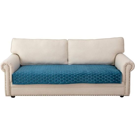 Bankhoes, 3-zits, anti-slip bankovertrek voor L-vorm, chaise longue, hoekbank, 2-zits, hoezen, woonkamer, stoel, honden huisdieren, blauw, 110 x 160 cm (slechts 1 stuk)