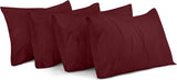 stuks, kussenslopen (50 x 75 cm), zacht geborsteld polyester-microvezel met omslagsluiting (bordeauxrood)