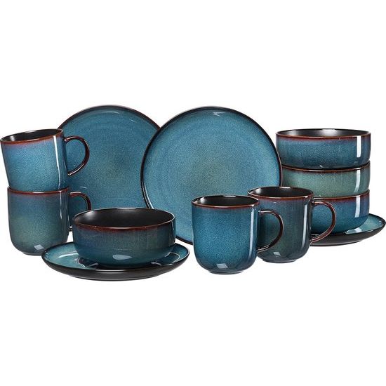 Ontbijtset Bali, 12-delig, blauw Breakfast set Bali, 12 pieces, blue