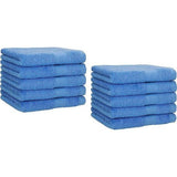 pak van 10 gastendoekjes set gastendoekjes 100% katoen maat 30 x 50 cm handdoek premium, lichtblauw, 30x50 cm