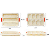 Baguette Bakplaat, broodbakvormen, baguetteplaat, bakken van baguettebrood, lang brood, Hot Dog met 2 isolatiehandclips + oliepenseel (beige, baguette)