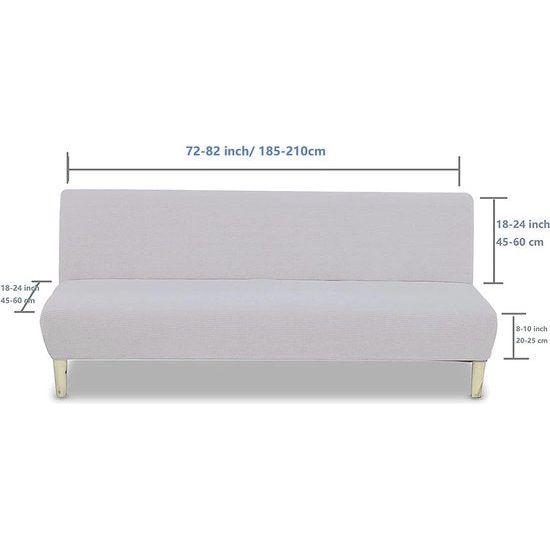 Clic Clac Elastische bankovertrek, zonder armleuning, armloos, antislip (grijs)