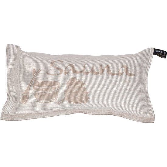 Saunakussen en reiskussen, 40 x 22 cm, linnen/katoen, gemaakt in Finland