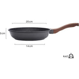 koekenpan met antiaanbaklaag, omeletpan met Zwitserse granieten coating van 20 cm, gezonde steen kookgerei chef-kok pan, compatibel met inductie, PFOA-vrij