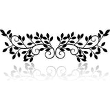 Set van 2 metalen boombladeren muurdecoratie wijnstok olijftak blad muurkunst ornament muurhangend bord voor bovendeur, woonkamer, kantoor, binnen- en buitendecoratie (zwart)