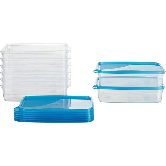 Vershouddoos vriescontainer Oostenrijk Quality 23x15x6,5cm 1,5L rechthoekig plat (8 stuks) blauw