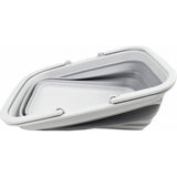 Opvouwbare kuip van 9,2 liter met handvat - Draagbare picknickmand voor buiten - Opvouwbare boodschappentas - Ruimtebesparende opslagcontainer (grijs)