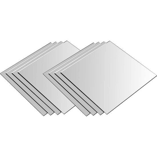 Set van 8 spiegeltegels 'Image 15' wanddecoratie helder spiegelend, ca. 15 x 15 cm