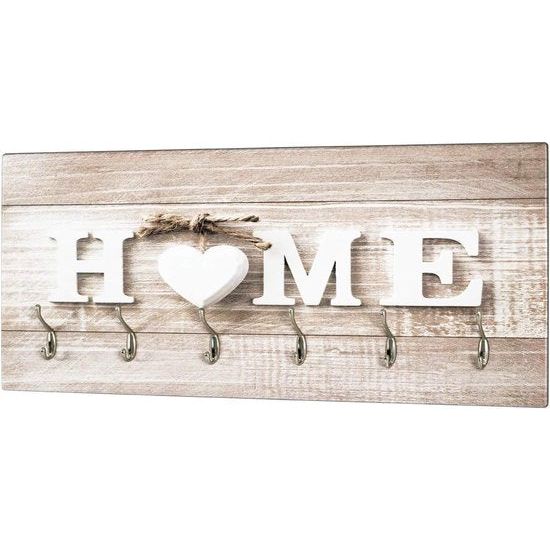 Wandgarderobe, MDF, natuurlijke roestvrijstalen look, 90 x 8 x 40 cm