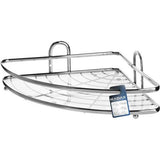 Hoekplank, wandrek van chroomstaal - badkamerhoekrek, douchemand, doucheplank, wandhouder, chroom, douche-organizer - 1 verdieping