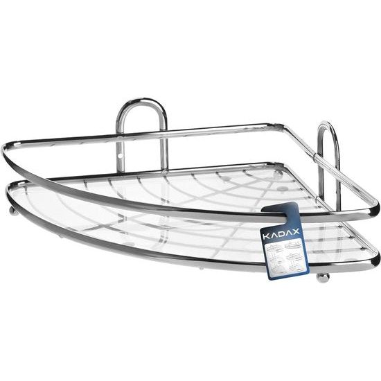 Hoekplank, wandrek van chroomstaal - badkamerhoekrek, douchemand, doucheplank, wandhouder, chroom, douche-organizer - 1 verdieping