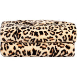 Knuffeldeken luipaarddeken met luipaardpatroon, 150 x 200 cm, fleecedeken, wollig, luipaardpatroon, zachte bankdeken, woondeken, bankdeken