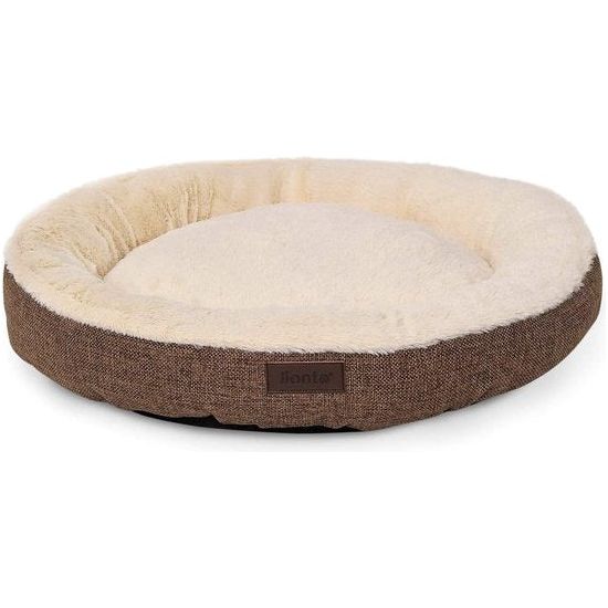 Rond hondenbed, hondenkussen, hondensofa, kattenbed, donut, Ø 55 cm, bruin