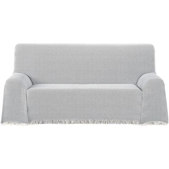 Woonkamerdeken van katoen, praktische plaid als bankdeken of bankdeken - beddeken - hoogwaardige bedsprei in grijs, 230 x 260 cm