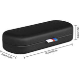 Hardcase brillenkoker, PU lederen brillenetui, krasbestendige draagbare brillenbox met reinigingsdoek, harde schaal, etui, brillenorganizer, brillenopslag voor zonnebril leesbril