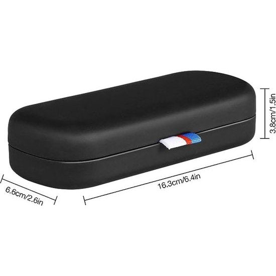 Hardcase brillenkoker, PU lederen brillenetui, krasbestendige draagbare brillenbox met reinigingsdoek, harde schaal, etui, brillenorganizer, brillenopslag voor zonnebril leesbril