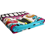 Microvezel strandlaken 90x170cm anti-zand, strandlaken zacht, 100% microvezel, sneldrogend - turquoise schedel