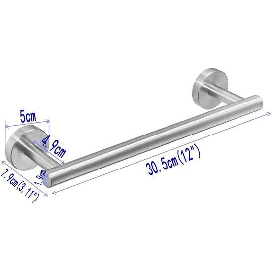 Enkele handdoekhouder geborsteld nikkel roestvrij staal 30cm badkamer handdoekenrek wandmontage handdoekhouders en -stangen