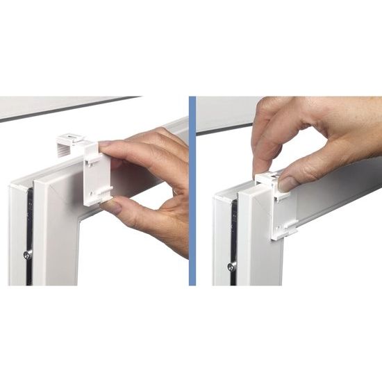 Dubbel rolgordijn om te klemmen of te lijmen, Duo-rolgordijn, boren niet nodig, zijwaarts trekkend rolgordijn, transparante en ondoorzichtige strepen, lichtgrijs, 90 x 150 cm