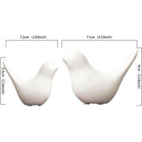 Set van 2 vogelstandbeelden, moderne dierensculpturen, keramieken huissculpturen, decoratie voor ornamenten in de woonkamer, slaapkamer, kantoor, bureau en kasten (vrouwelijk)